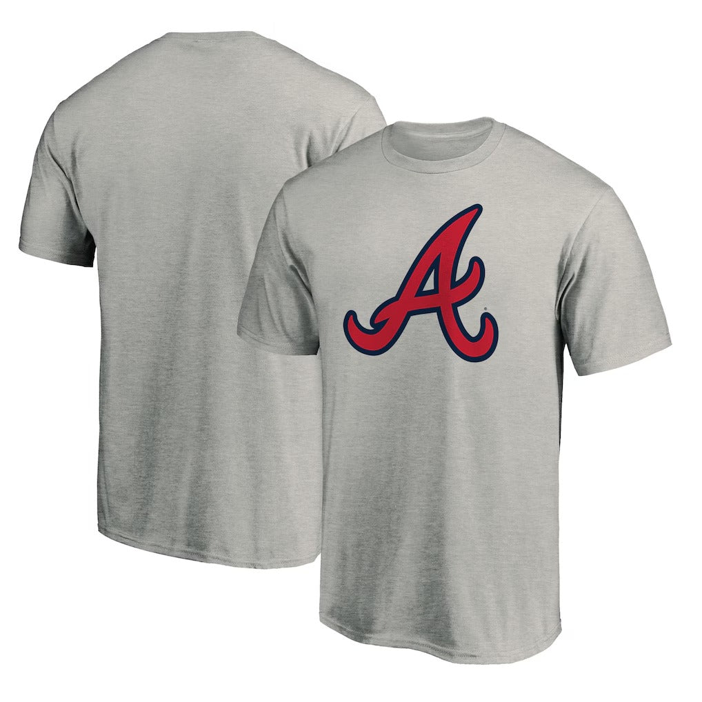 Atlanta Braves Fanatics Official Logo T-Shirt - Grey