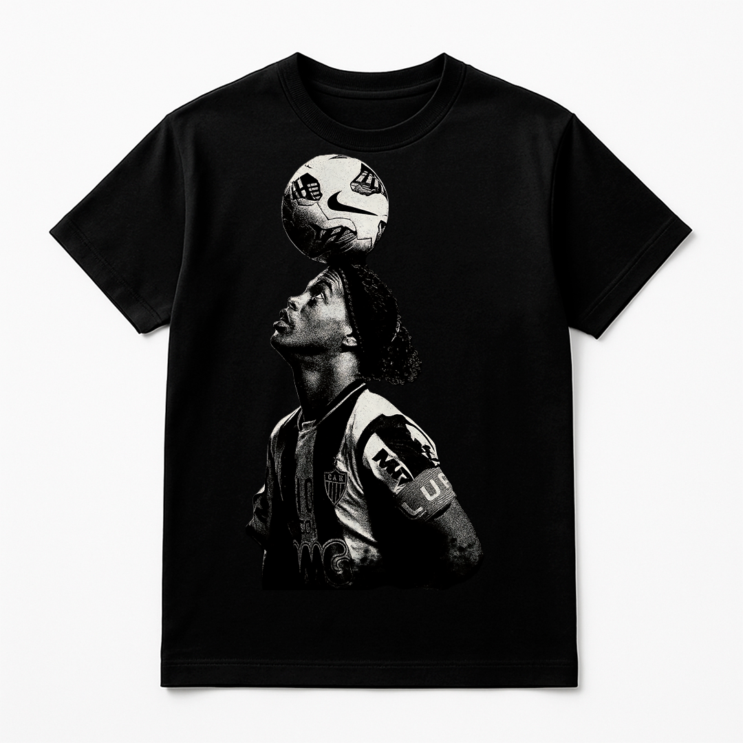 Halftone Lab - Atlético Mineiro Ronaldinho MON005 - Black Tee