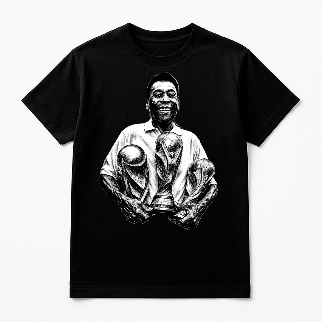 Halftone Lab - Brasil Pelé MON006 - Black Tee