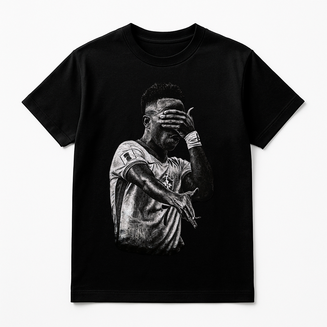 Halftone Lab - Brasil Vinicius Jr MON010 - Black Tee