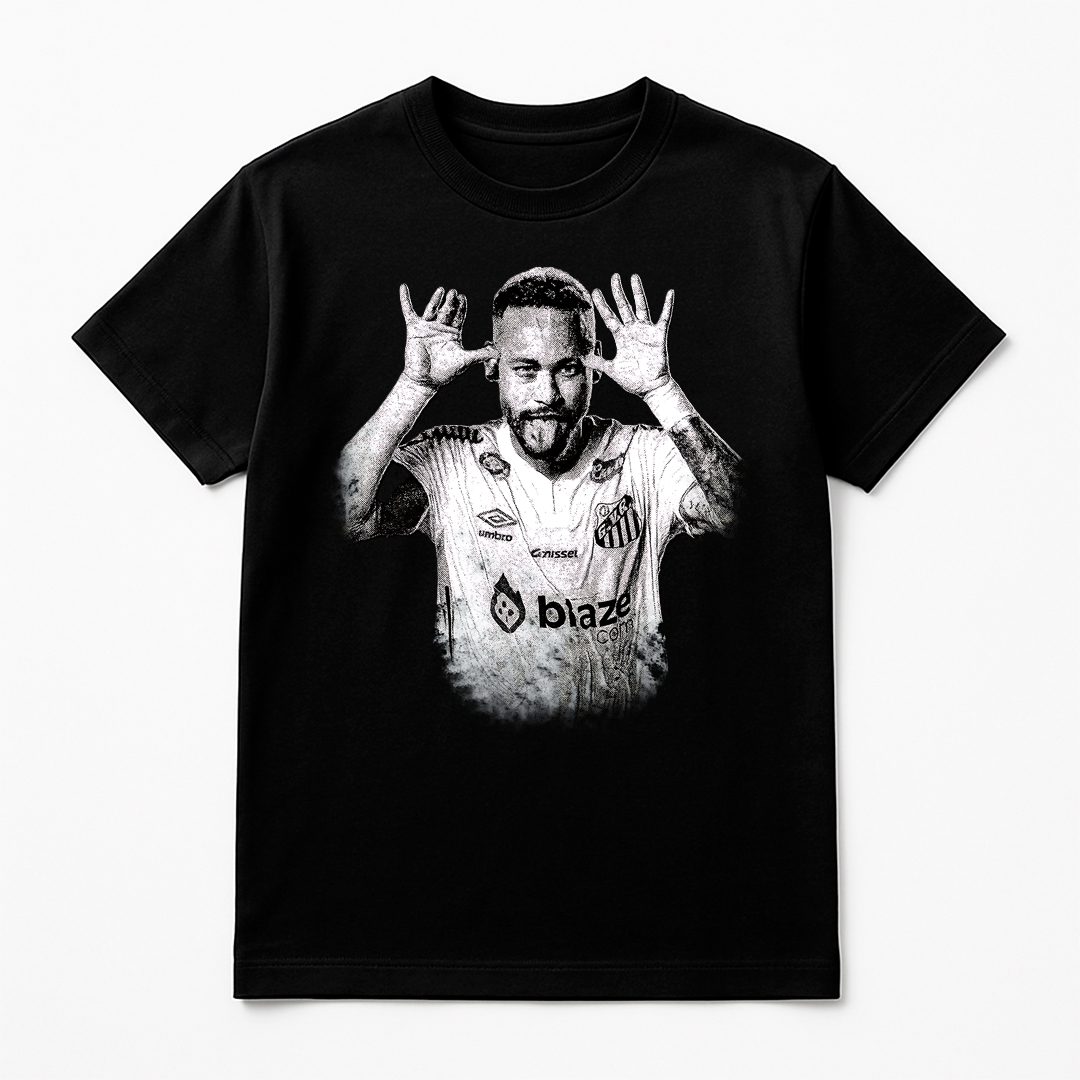 Halftone Lab - Santos de Brasil Neymar Jr MON022 - Black Tee