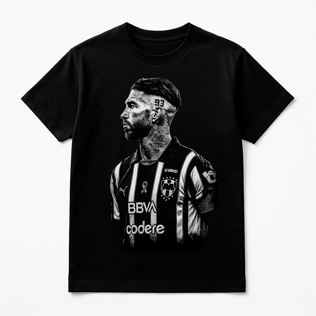 Halftone Lab - Monterrey Sergio Ramos MON029 - Black Tee