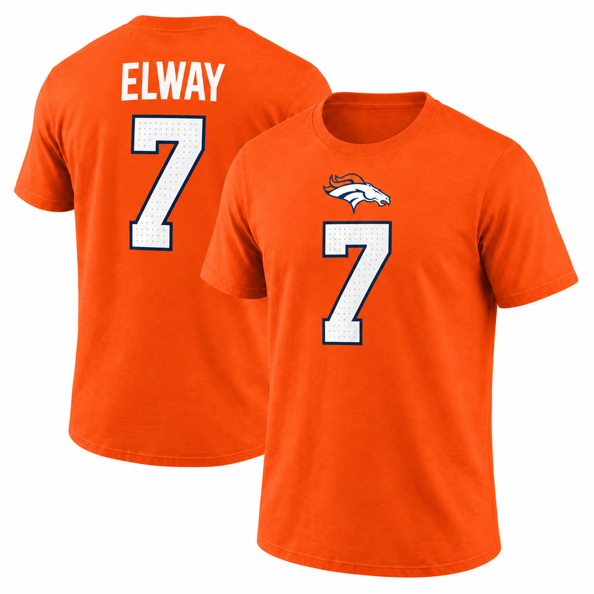 John Elway Denver Broncos Retro Player Name & Number T-Shirt - Orange