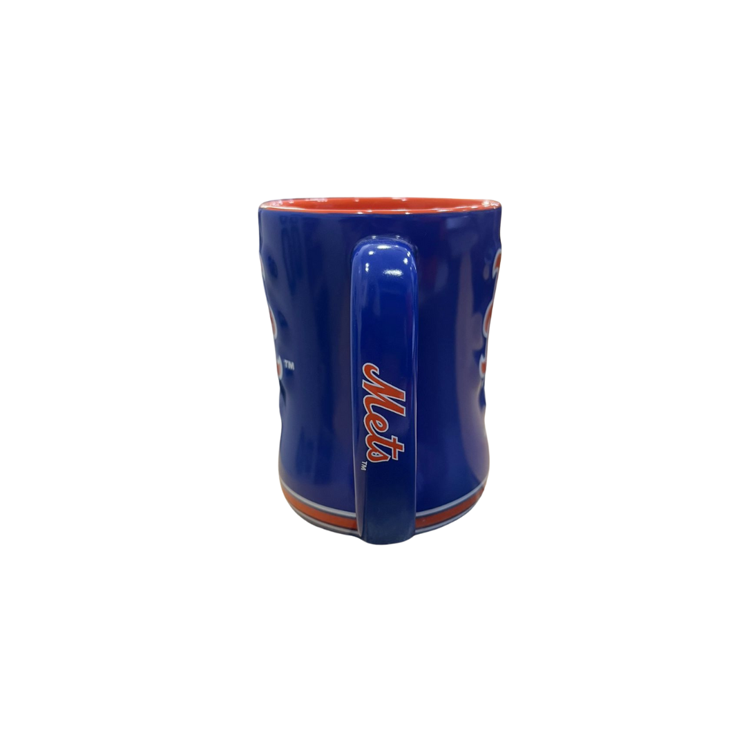 COFFEE MUG SCULPTED RELIEF SRM MLB METS 14OZ TEAM COLOR