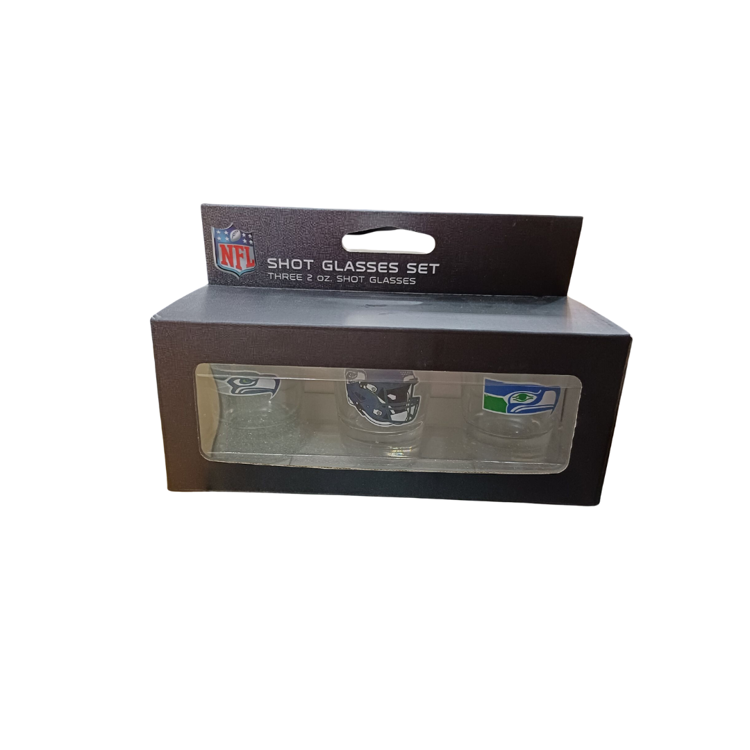 SHOT GLASS SET 3PC NFL SEAHAWKS 2OZ NO COLOR-TEAM COLOR