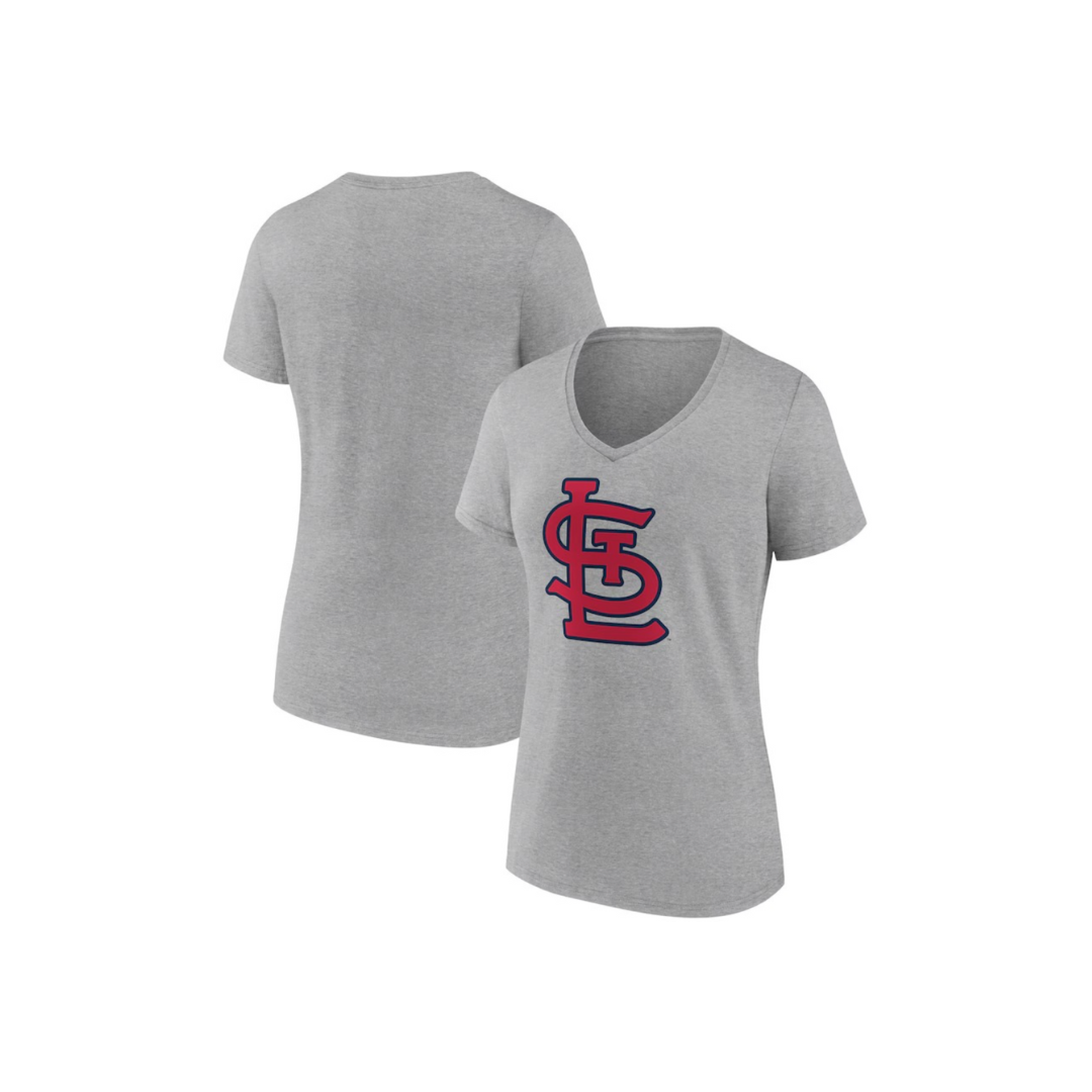 St. Louis Cardinals Women's Official Logo V-Neck T-Shirt - Gray