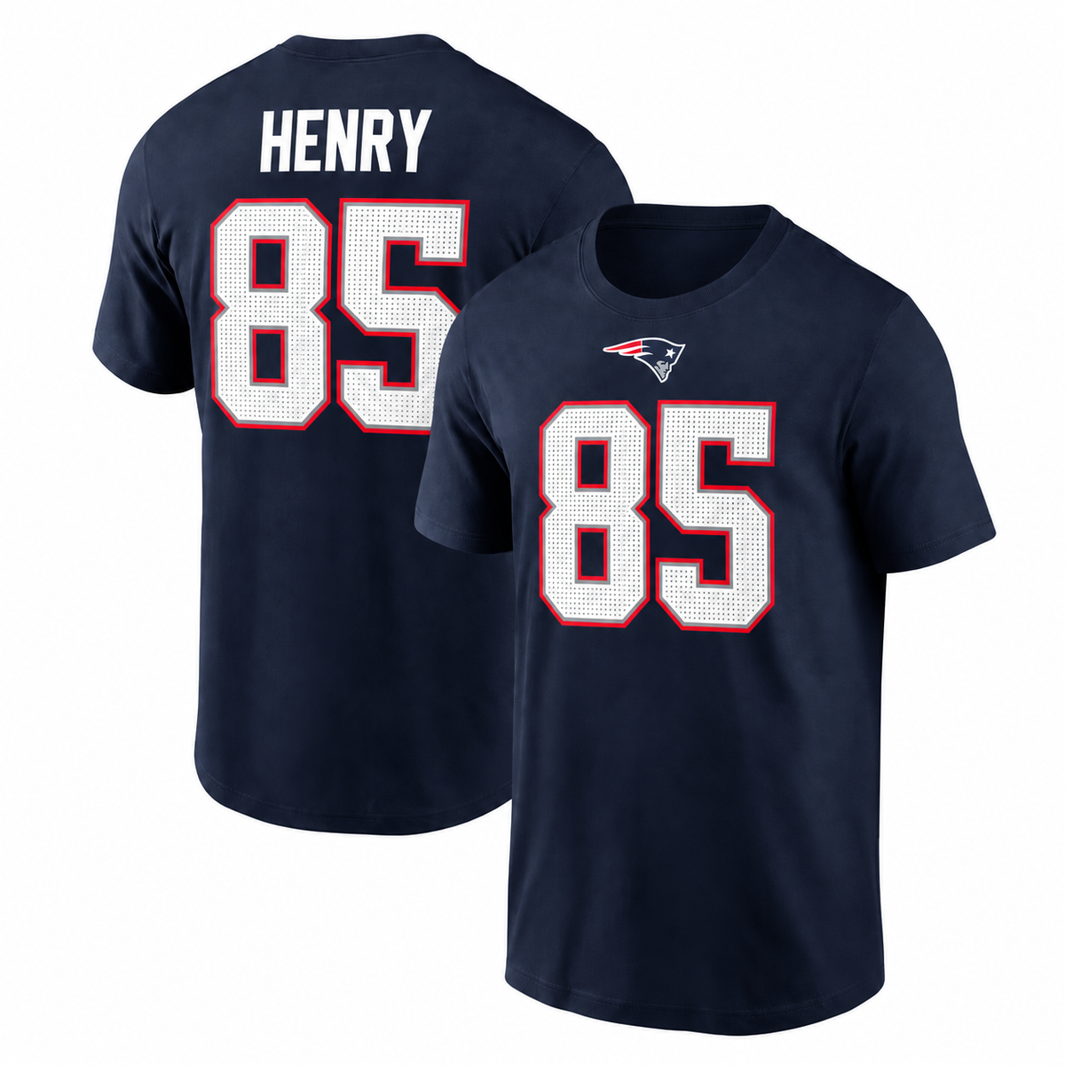 Hunter Henry New England Patriots Name & Number T-Shirt - Navy Blue