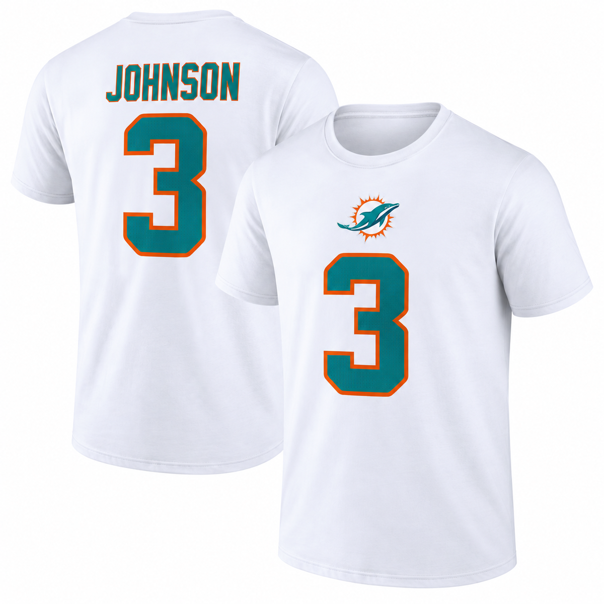 Chris Johnson - Miami Dolphins Name & Number T-Shirt - White