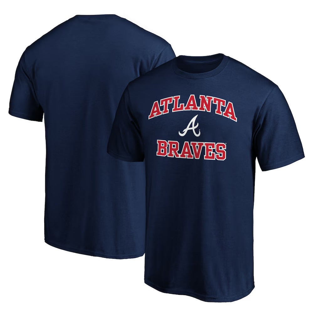 Atlanta Braves Heart & Soul Team Logo T-Shirt - Navy