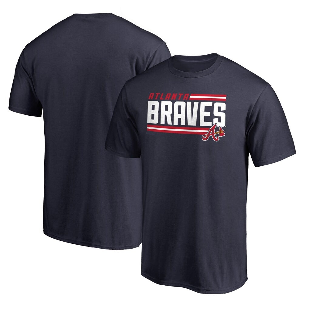 Atlanta Braves Onside Stripe T-Shirt - Navy