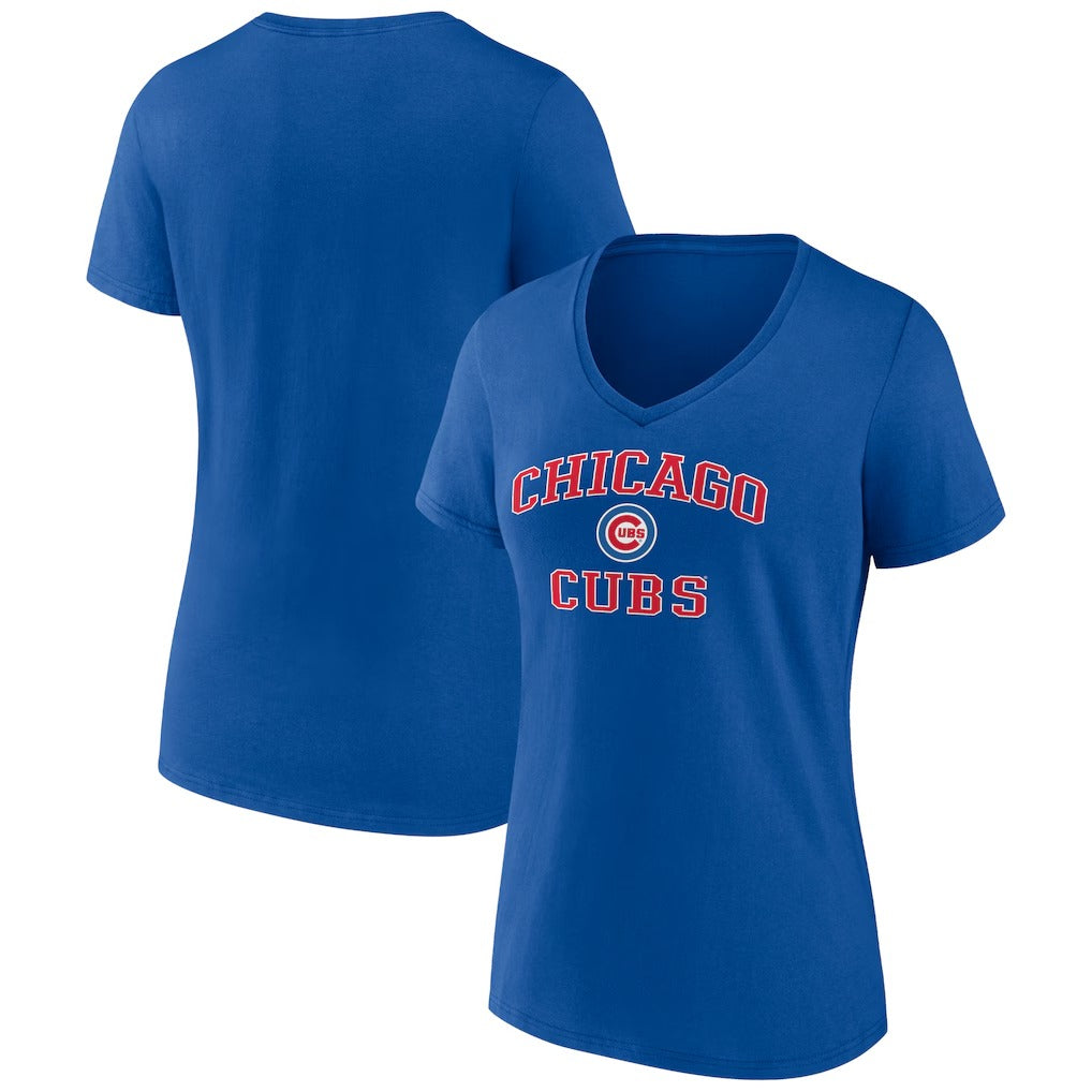 Chicago Cubs Women's Heart and Soul V-Neck T-Shirt - Royal