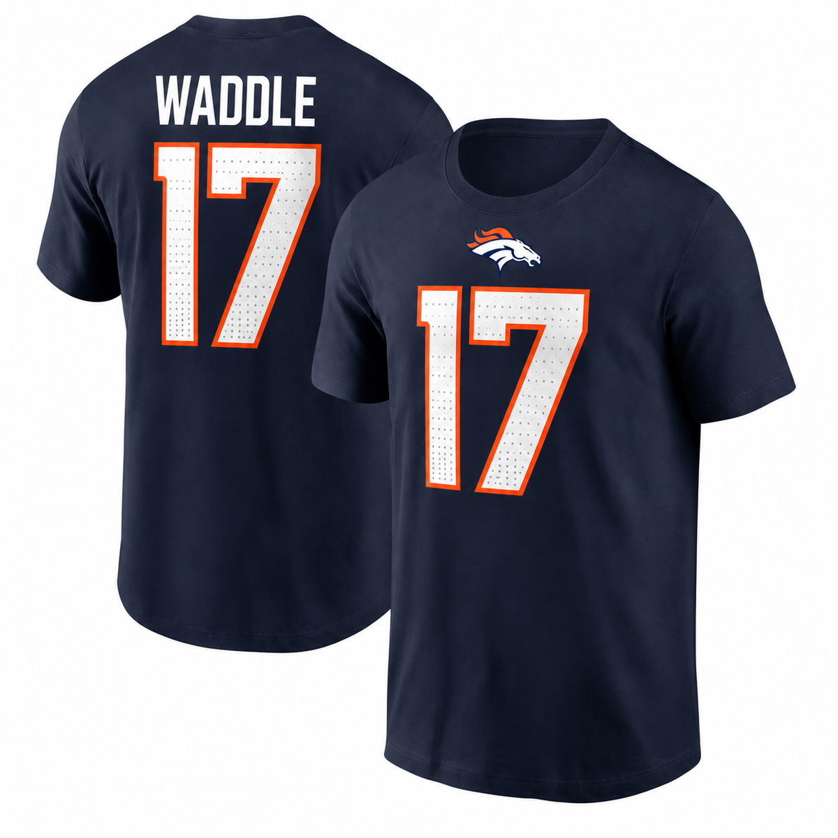 Jaylen Waddle Denver Broncos Player Name & Number T-Shirt - Navy