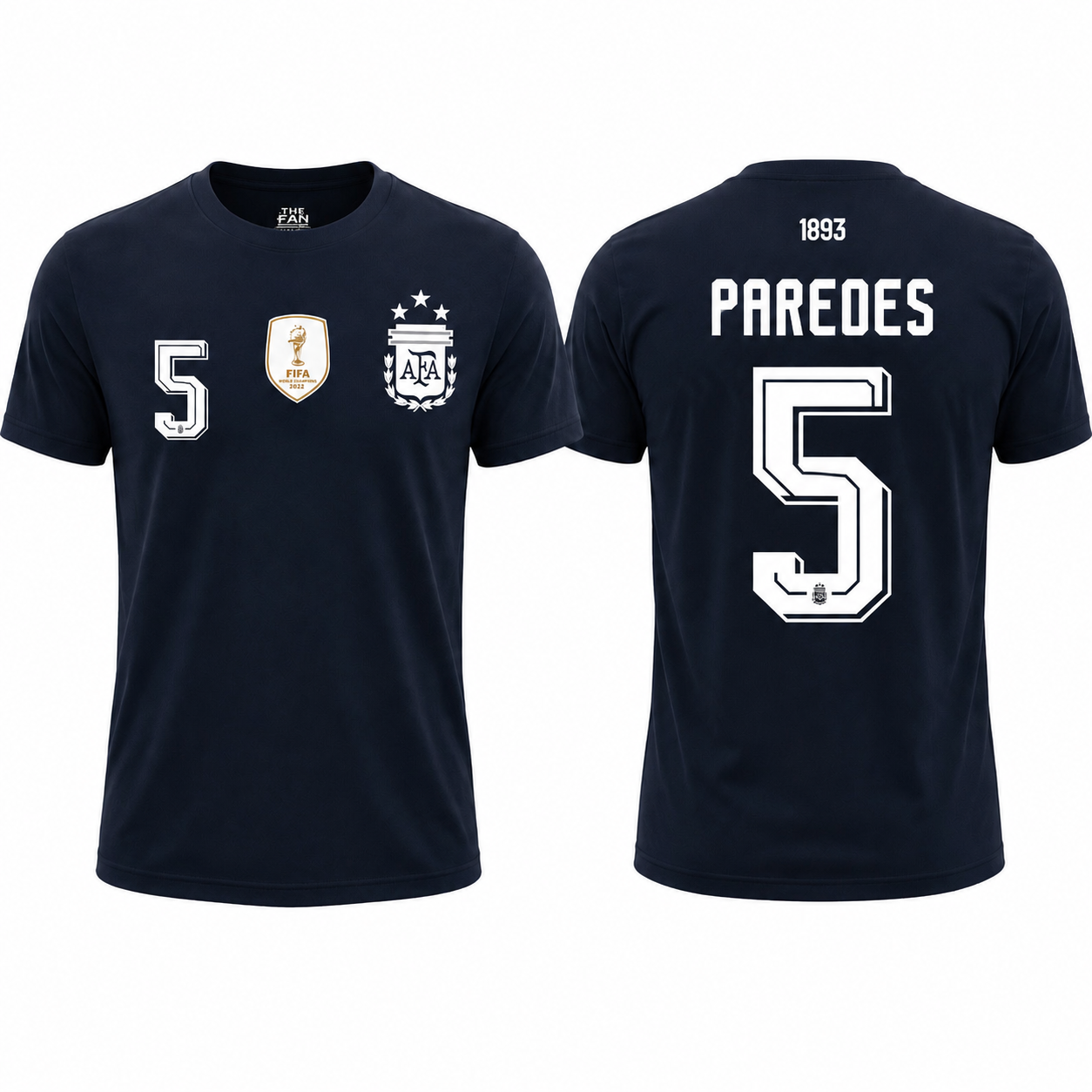 Argentina Lisandro Paredes # 5 World Cup 2026 T-Shirt - Navy