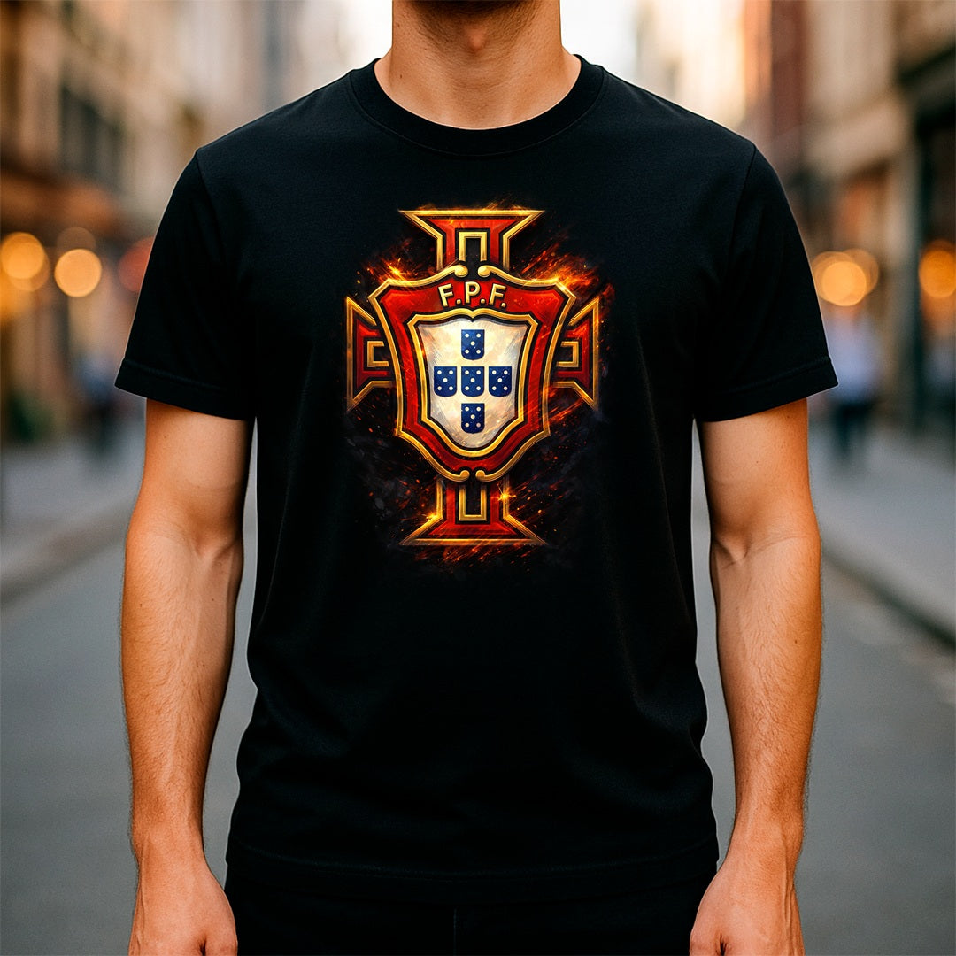 Halftone Lab - Portugal Logo World Cup 2026 T-Shirt - Black