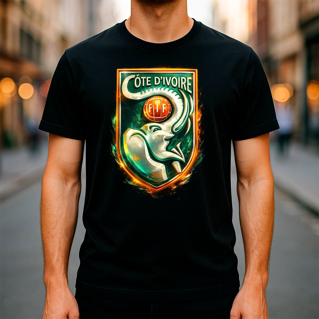 Halftone Lab - Costa de Marfil Logo World Cup 2026 T-Shirt - Black