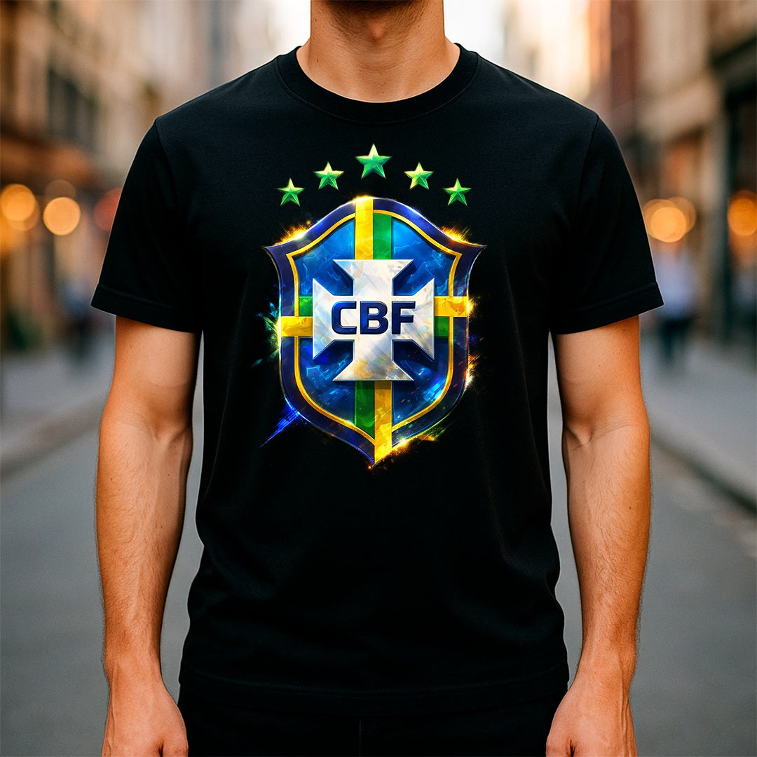 Halftone Lab - Brasil Logo World Cup 2026 T-Shirt - Black