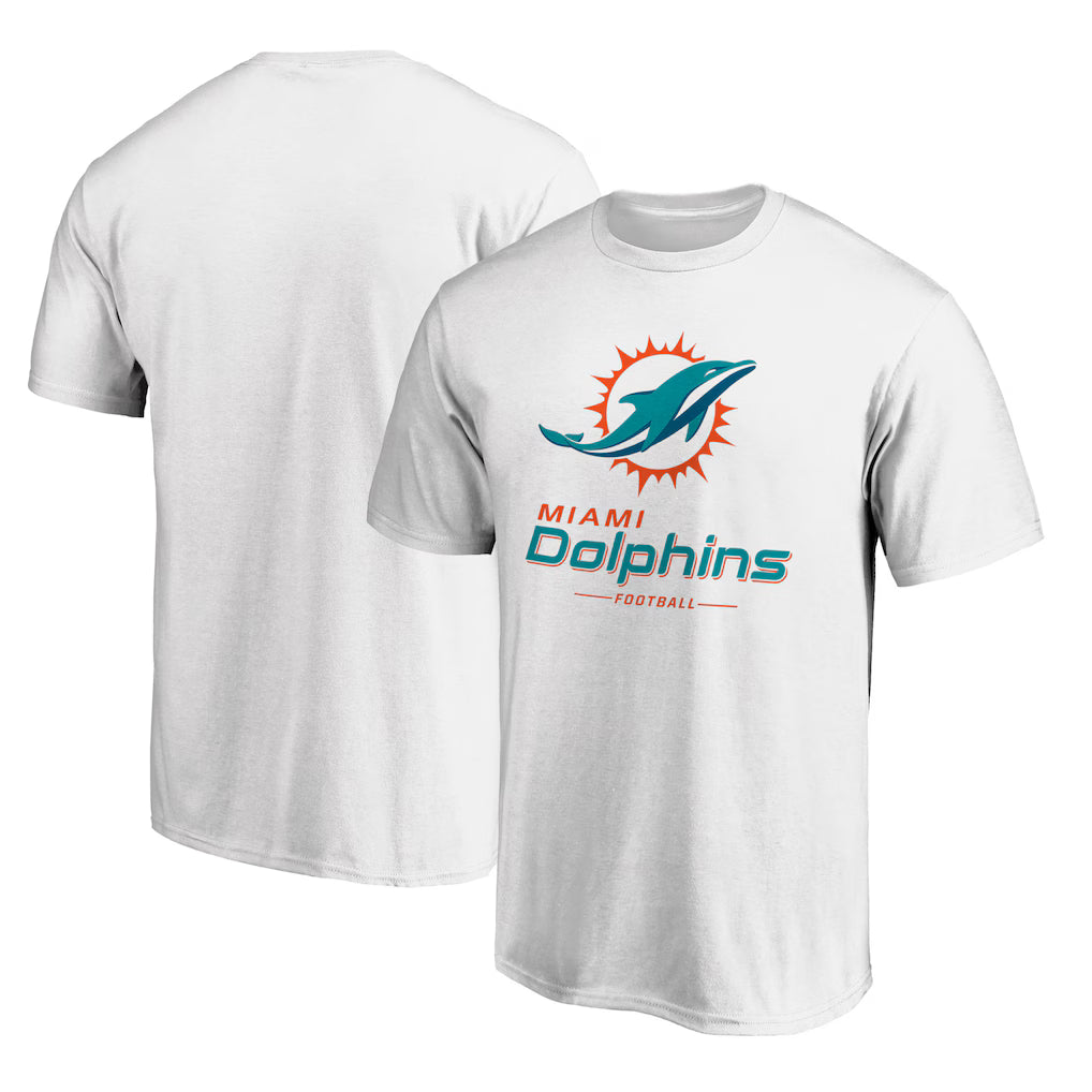 Miami Dolphins Team Lockup T-Shirt - White