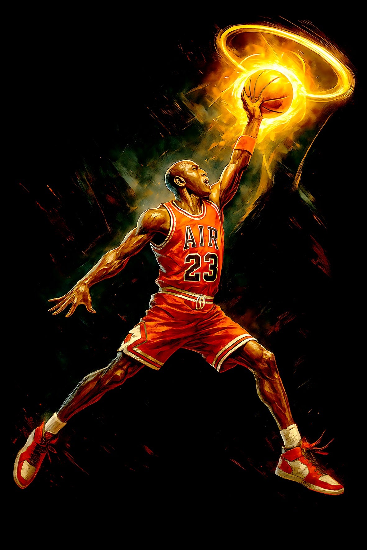 Halftone Lab - Chicago Bulls Michael Jordan NBA014 - Black Tee