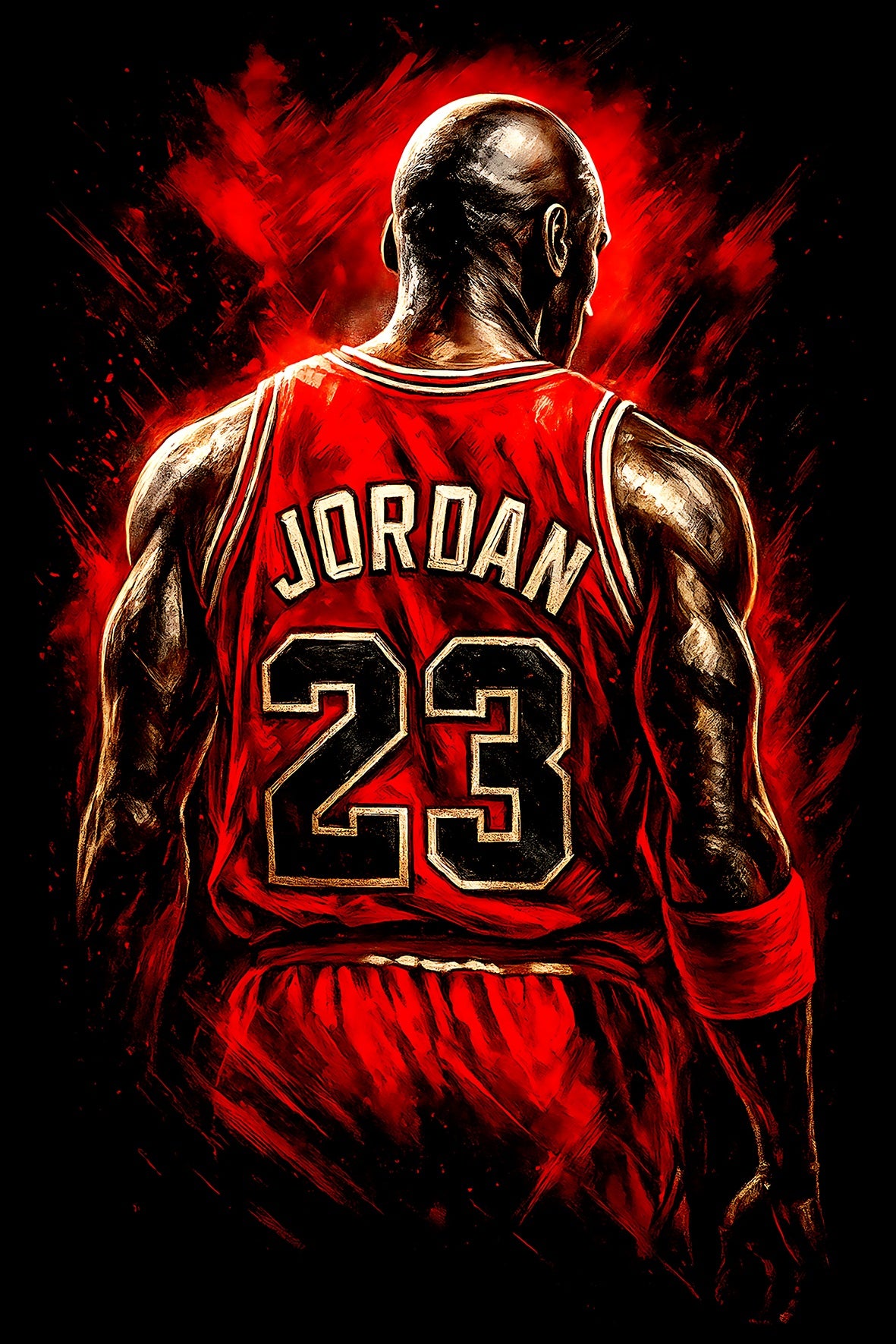 Halftone Lab - Chicago Bulls Michael Jordan NBA015 - Black Tee