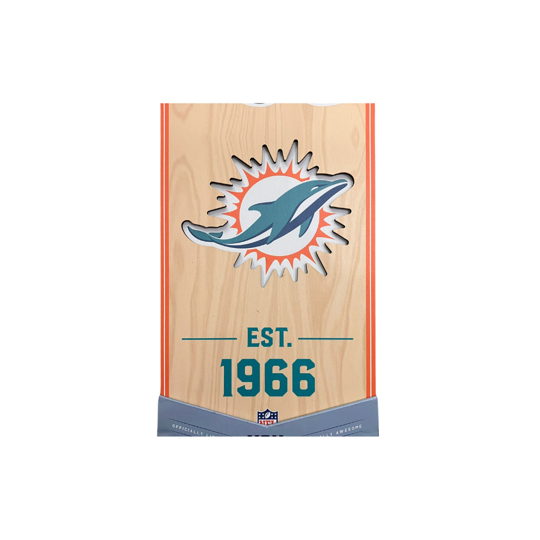 DOLPHINS 3D STADIUM BANNER 8” X 32” (18cm X 72cm)