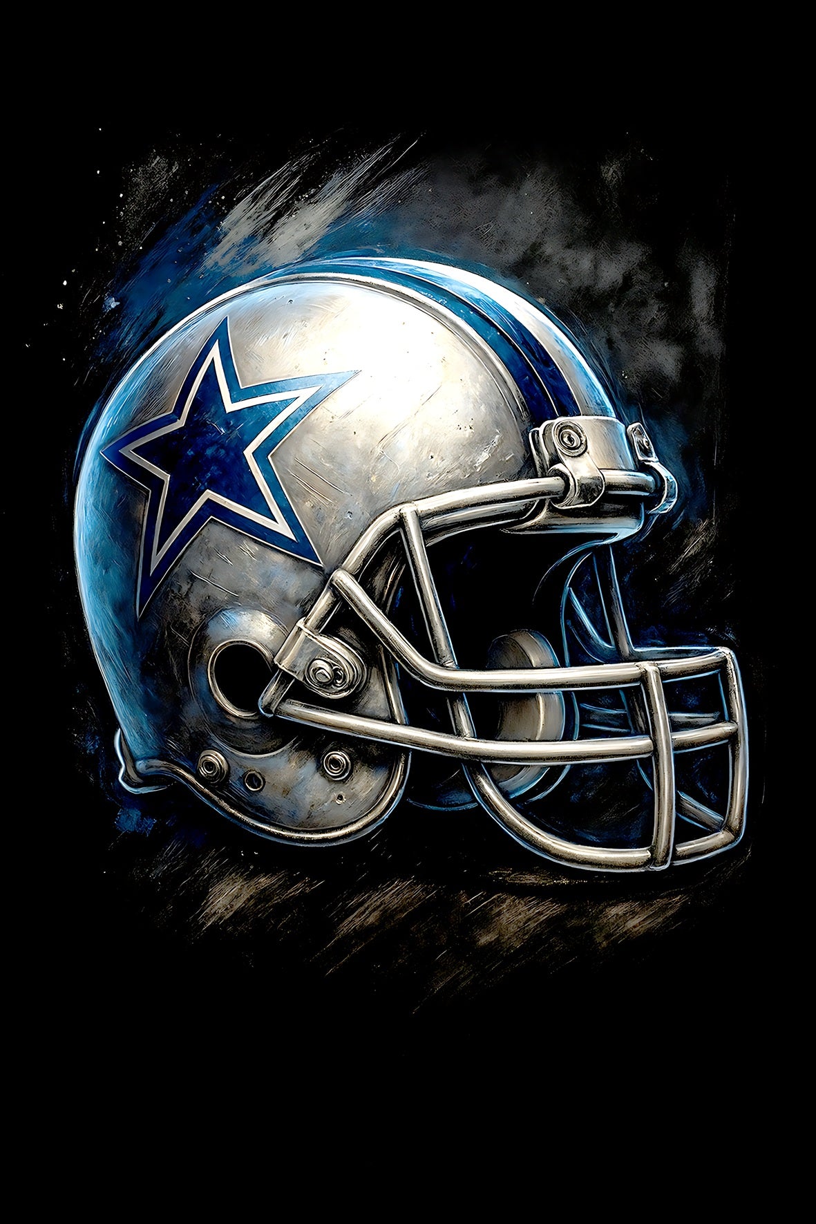 Halftone Lab - Dallas Cowboys Helmet NFL008 - Black Tee