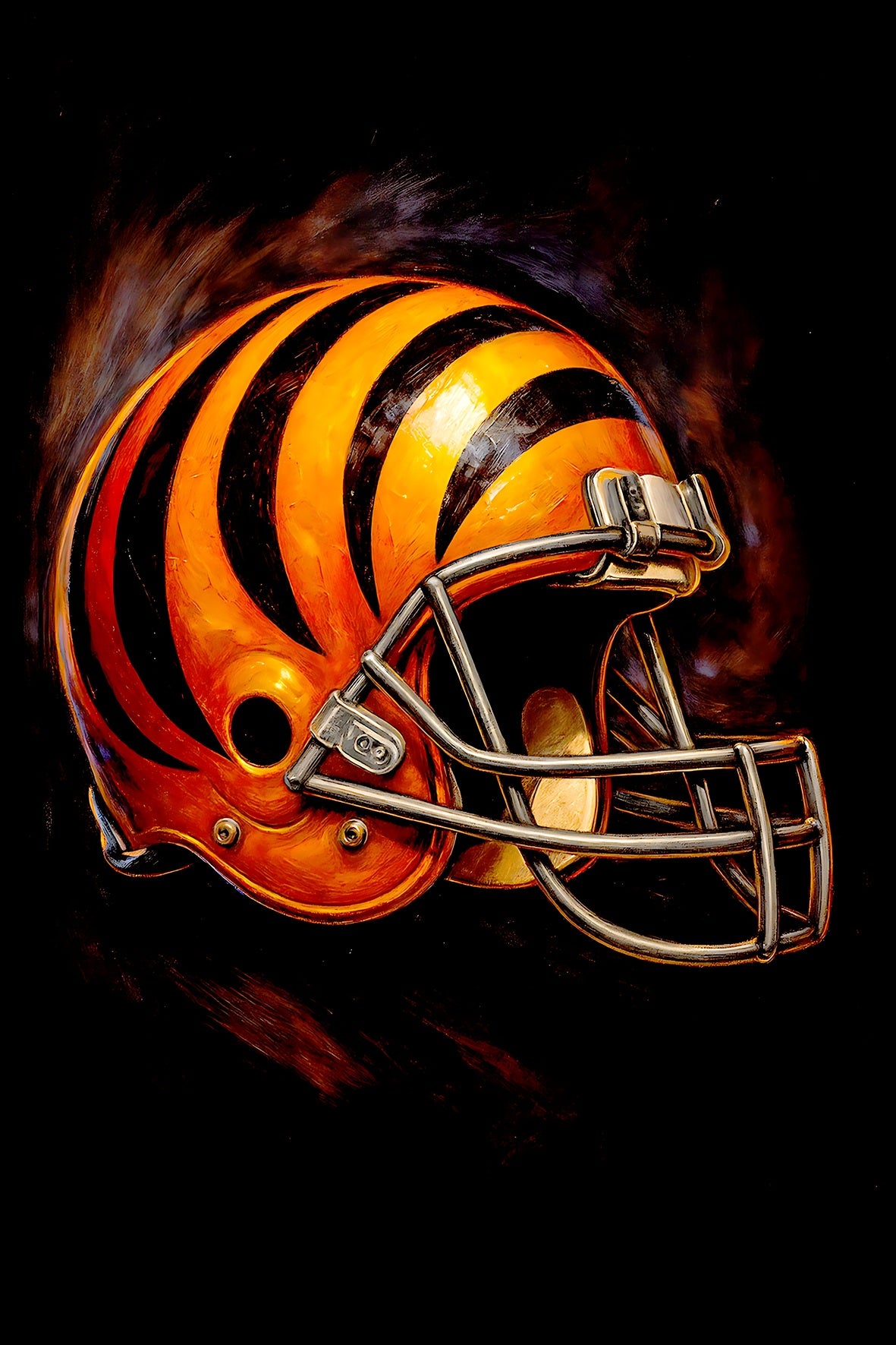 Halftone Lab - Cincinnati Bengals Helmet NFL042 - Black Tee