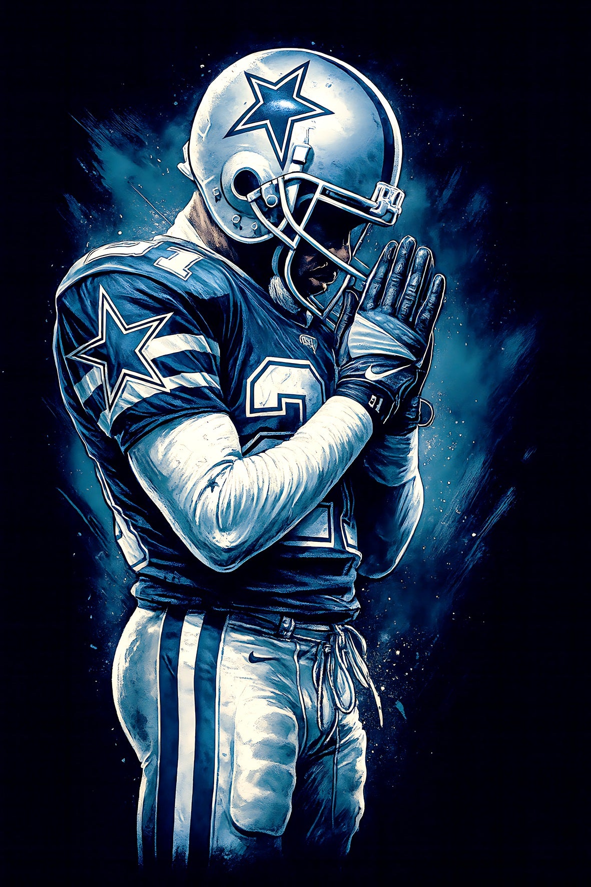 Halftone Lab - Dallas Cowboys Deion Sanders NFL081 - Black Tee