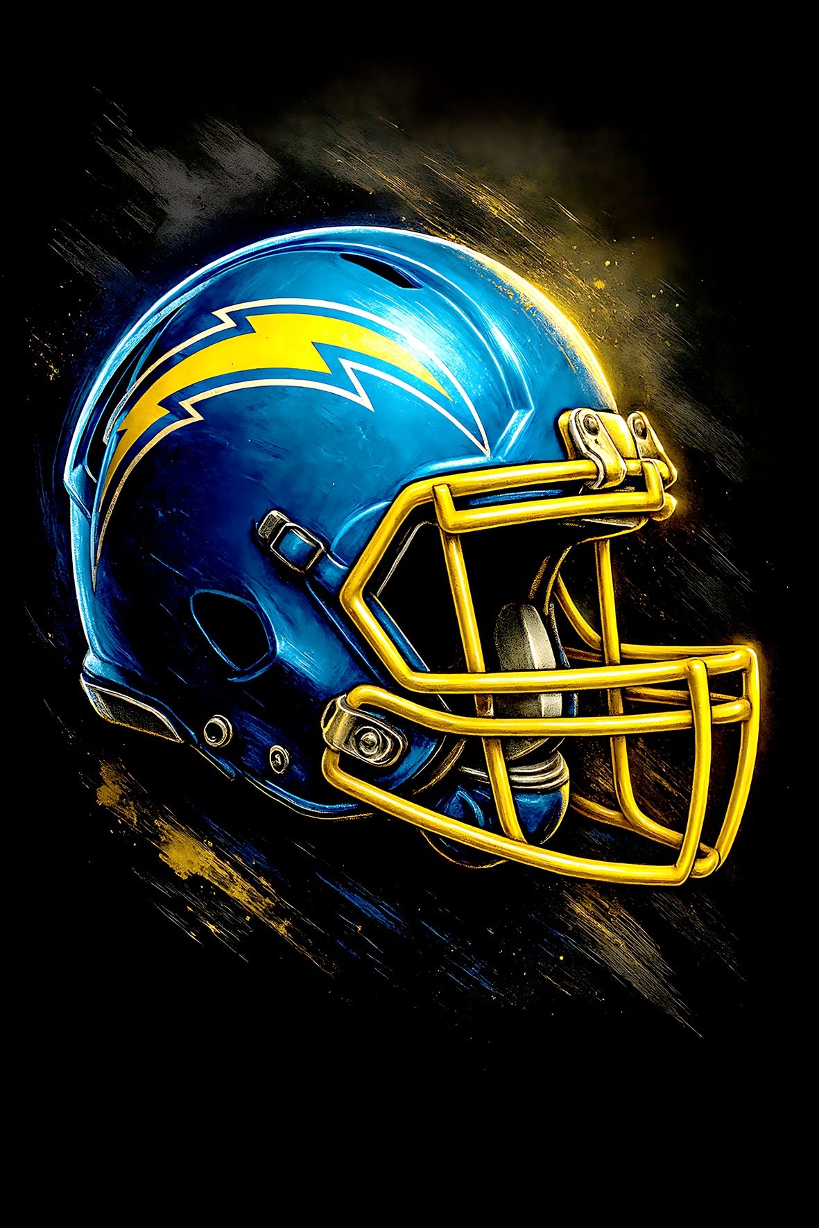 Halftone Lab - Los Angeles Chargers Helmet NFL089 - Black Tee