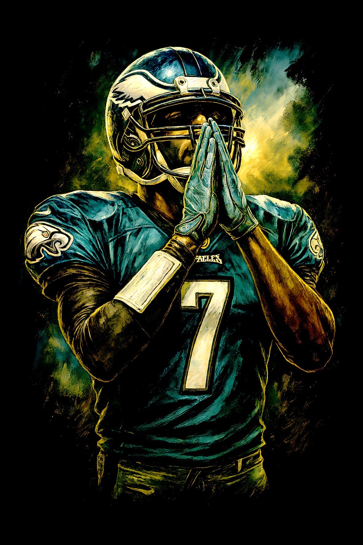 Halftone Lab - Philadelphia Eagles Michael Vick NFL112 - Black Tee