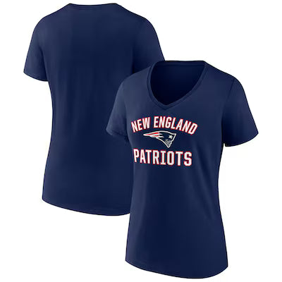 New England Patriots Women's Victory Arch Team V-Neck T-Shirt - Navy