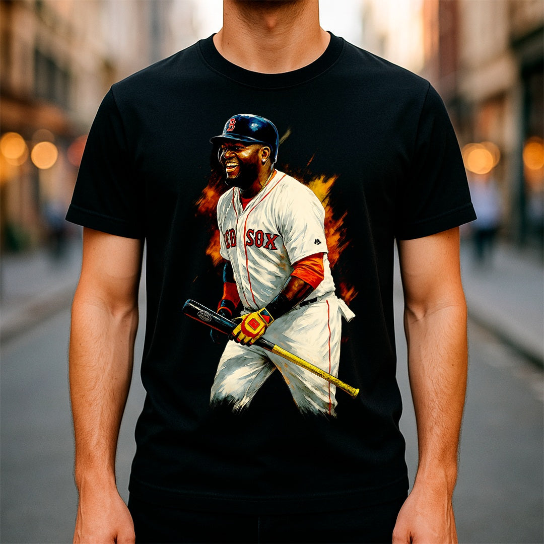 Halftone Lab - MLB Legends Boston Red Sox David Ortiz 02 - Black Tee