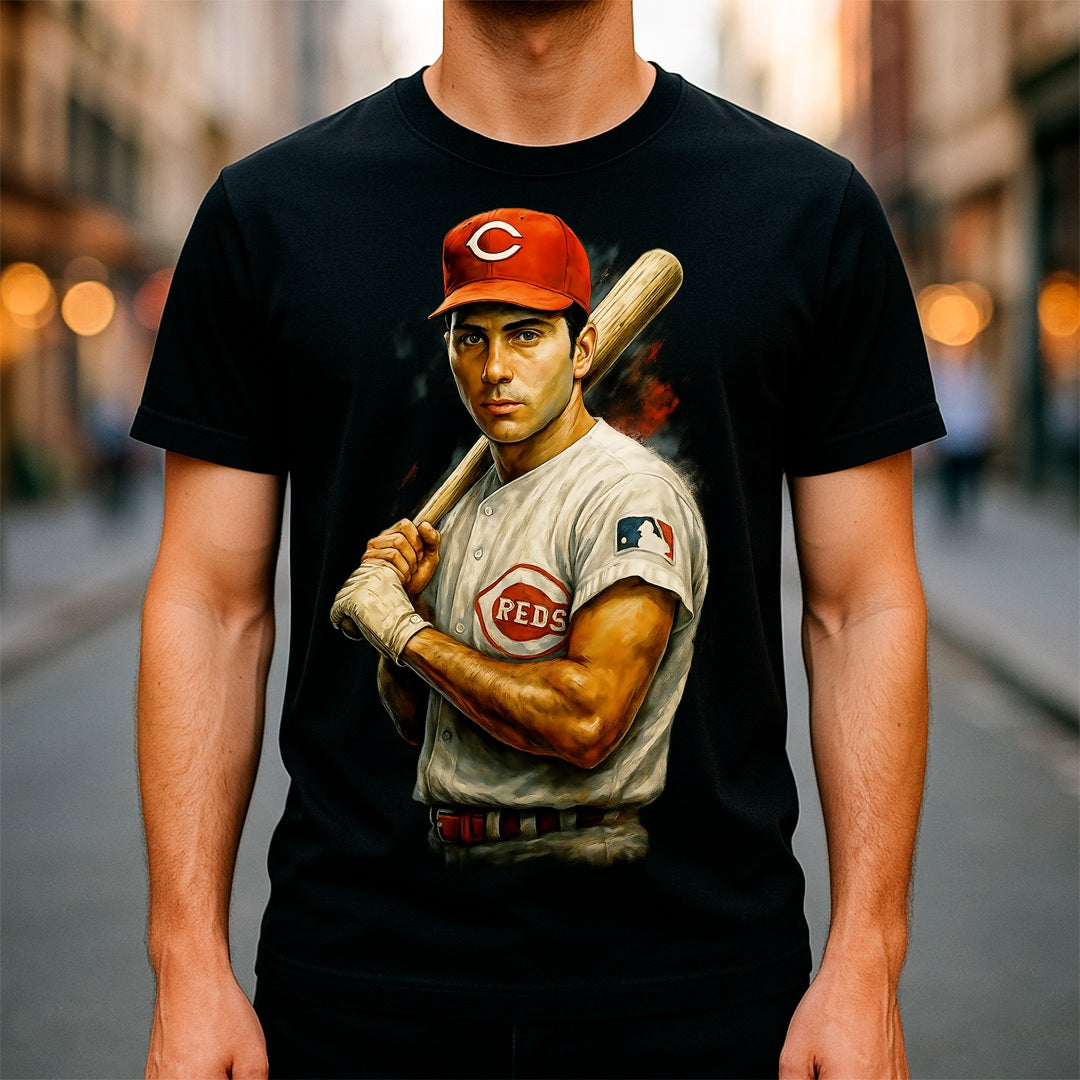Halftone Lab - MLB Legends Boston Reds Johnny Bench 02 - Black Tee