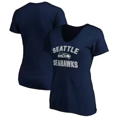 Seattle Seahawks Women's Victory Arch V-Neck T-Shirt - College Navy