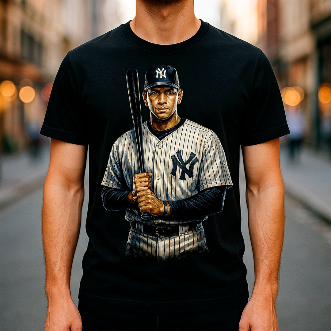 Halftone Lab - MLB Legends New York Yankees Alex Rodriguez 01 - Black Tee