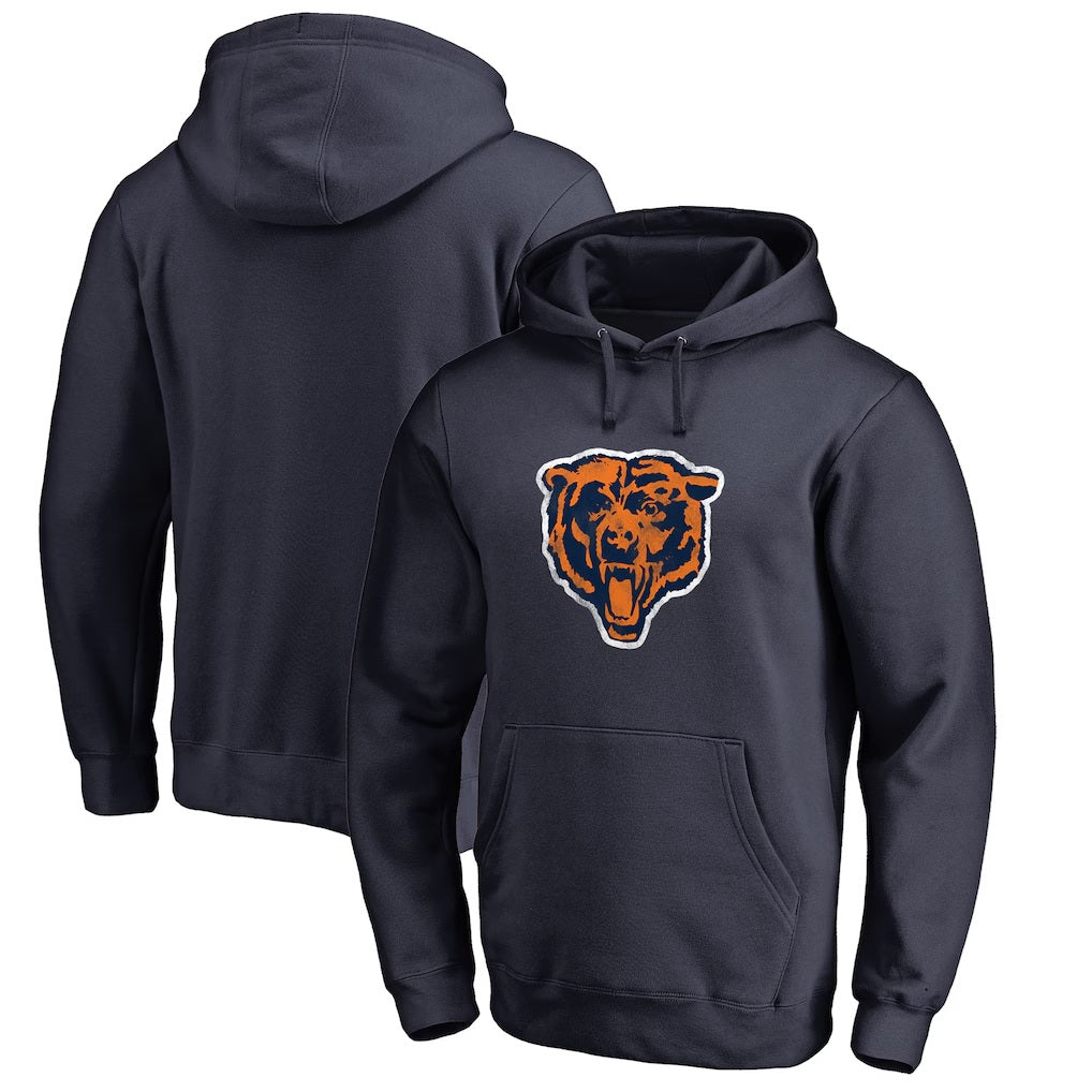 Bears Primary Team Logo Fitted Pullover Hoodie - College Navy