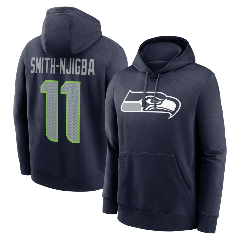 Jaxon Smith-Njigba Seahawks Name & Number Hoodie - Navy Blue