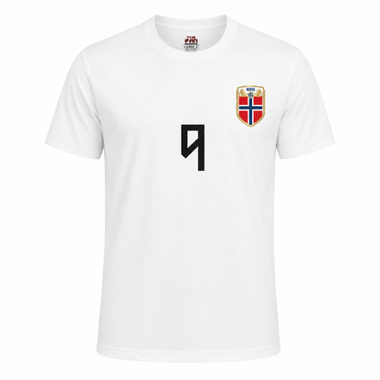 Noruega Haaland # 9 World Cup T-Shirt - White