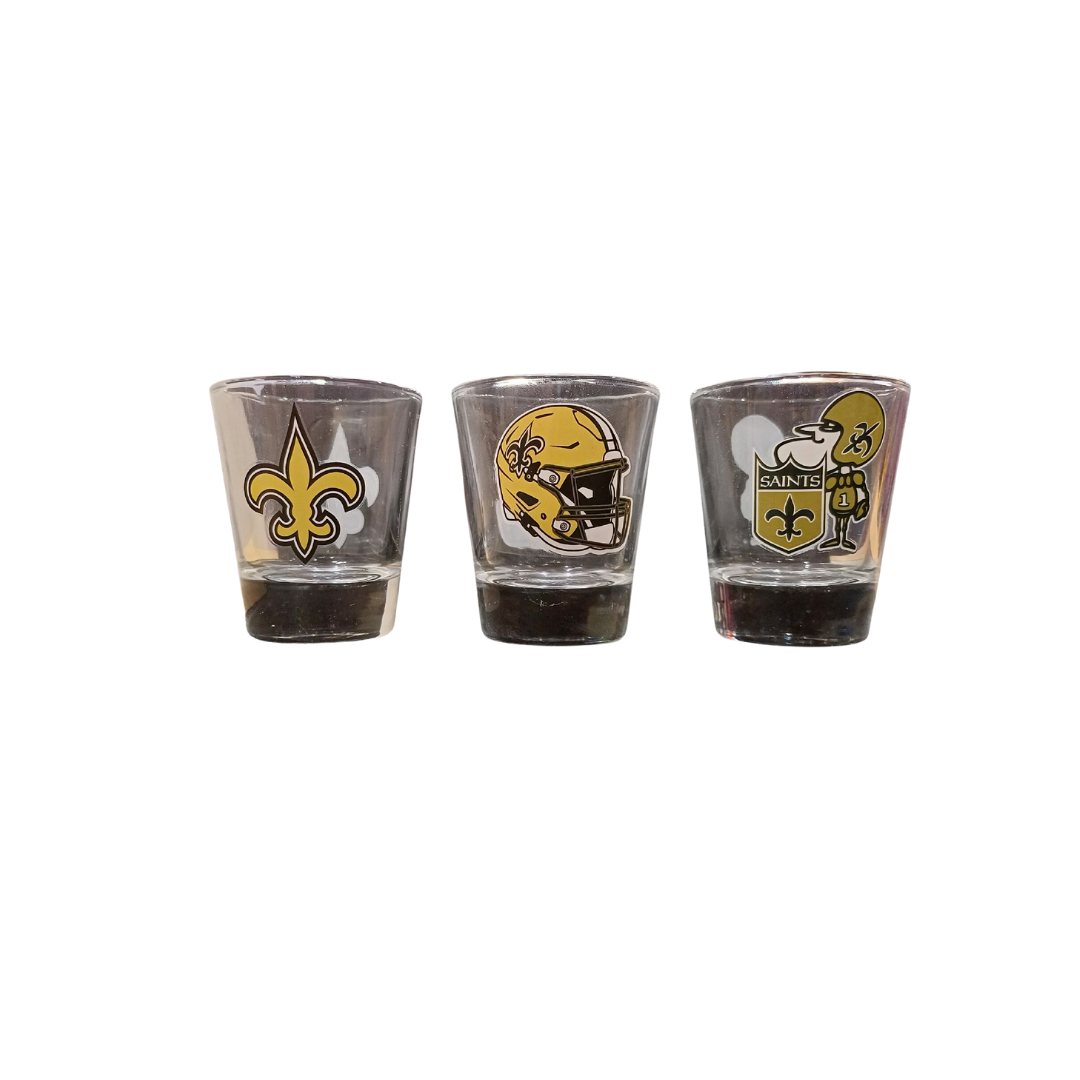 SHOT GLASS SET 3PC NFL SAINTS 2OZ NO COLOR-TEAM COLOR