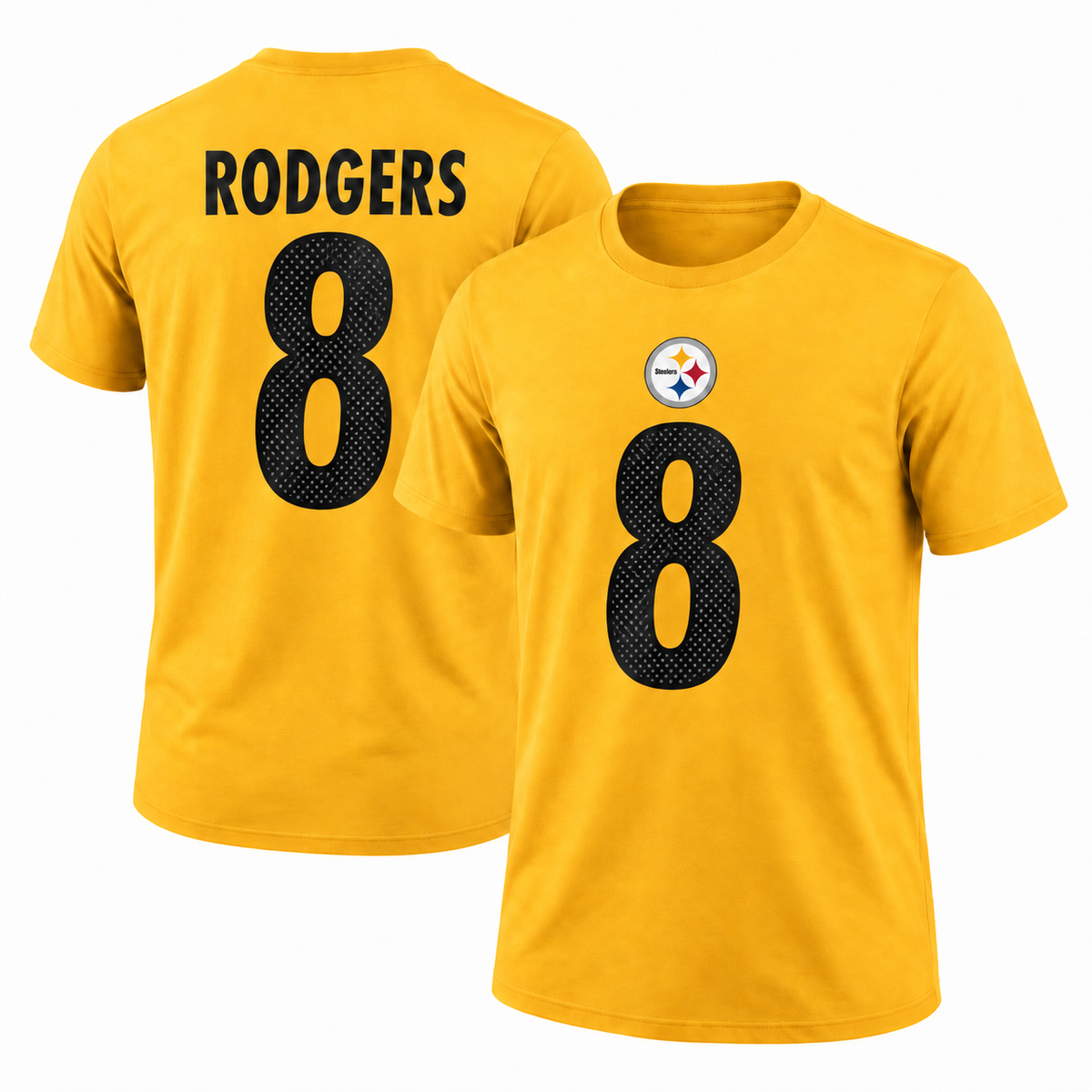 Aaron Rodgers Pittsburgh Steelers Name & Number T-Shirt - Yellow