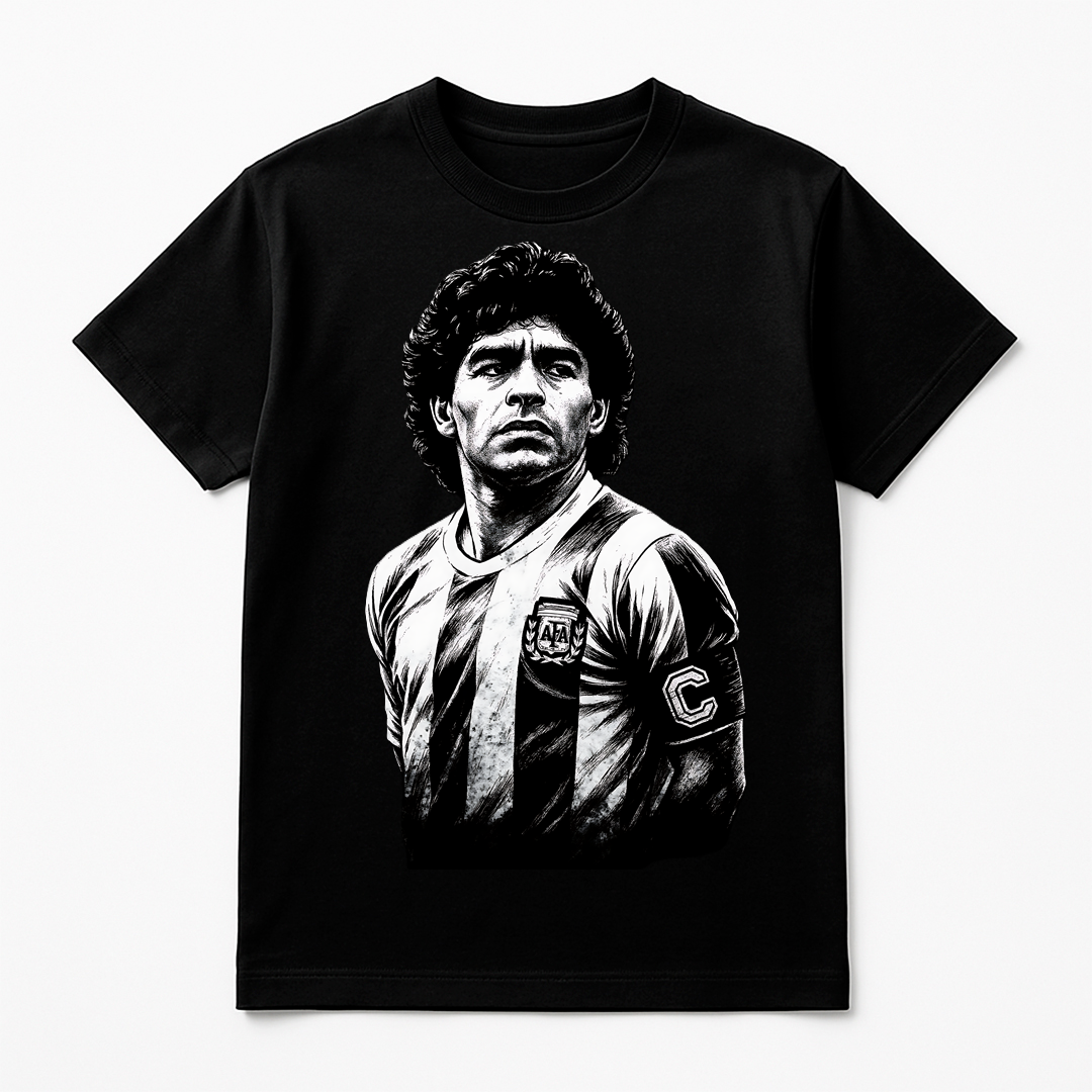 Halftone Lab - Argentina Maradona MON007 - Black Tee