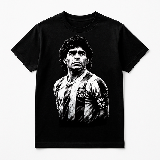 Halftone Lab - Argentina Maradona MON007 - Black Tee