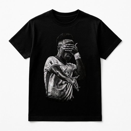 Halftone Lab - Brasil Vinicius Jr MON010 - Black Tee