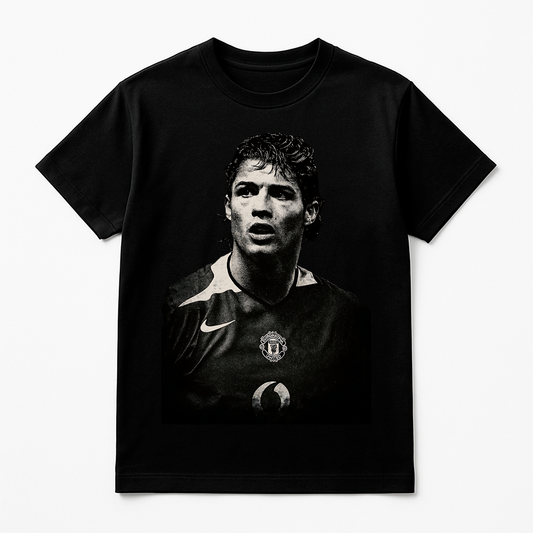 Halftone Lab - Manchester United Cristiano Ronaldo MON016 - Black Tee