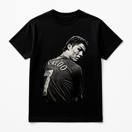 Halftone Lab - Manchester United Cristiano Ronaldo MON017 - Black Tee