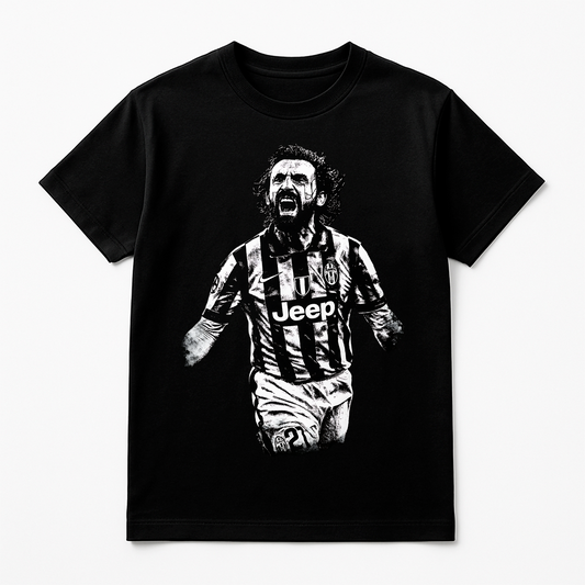 Halftone Lab - Juventus Andrea Pirlo MON019 - Black Tee