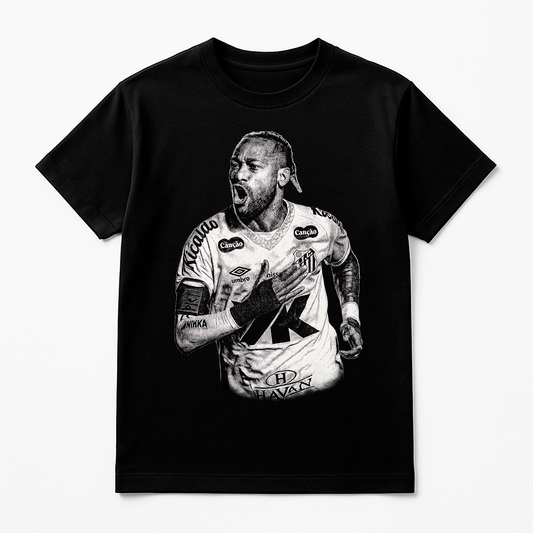 Halftone Lab - Santos de Brasil Neymar Jr MON023 - Black Tee