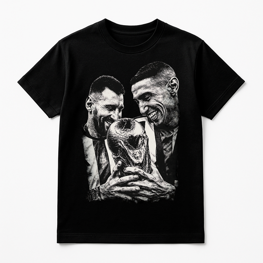 Halftone Lab - Argentina Messi / DiMaria MON027 - Black Tee