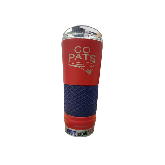 METALLIC TUMBLER THE DRAFT RALLY CRY STAINLESS STEEL NFL PATRIOTS 24OZ TEAM COLOR