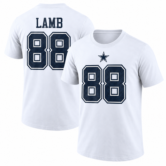 Cee Dee Lamb Dallas Cowboys Name & Number T-Shirt - White