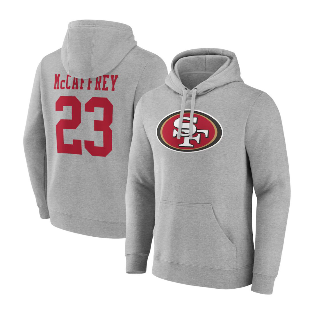 Christian McCaffrey San Francisco 49ers Name & Number Hoodie - Gray